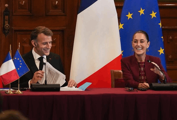 Sheinbaum - Macron - Foto ilustración cortesía internet