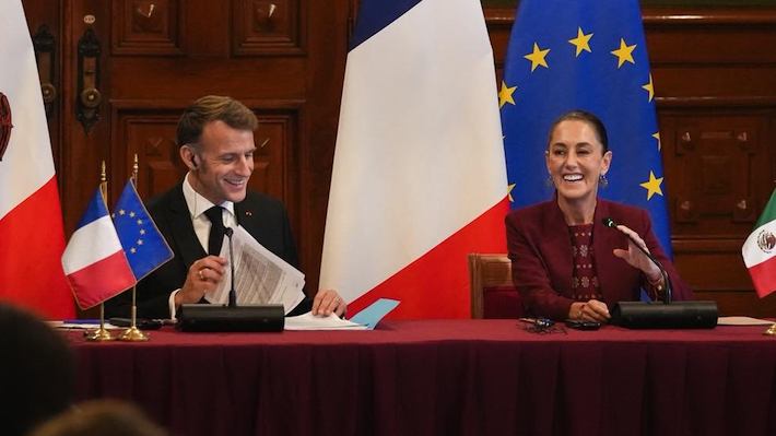 Sheinbaum - Macron - Foto ilustración cortesía internet